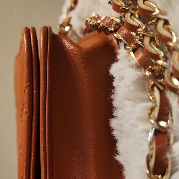 Bebe quilted bag with Gold rope chain cross body bag. Gently Used - Picture 3 of 16